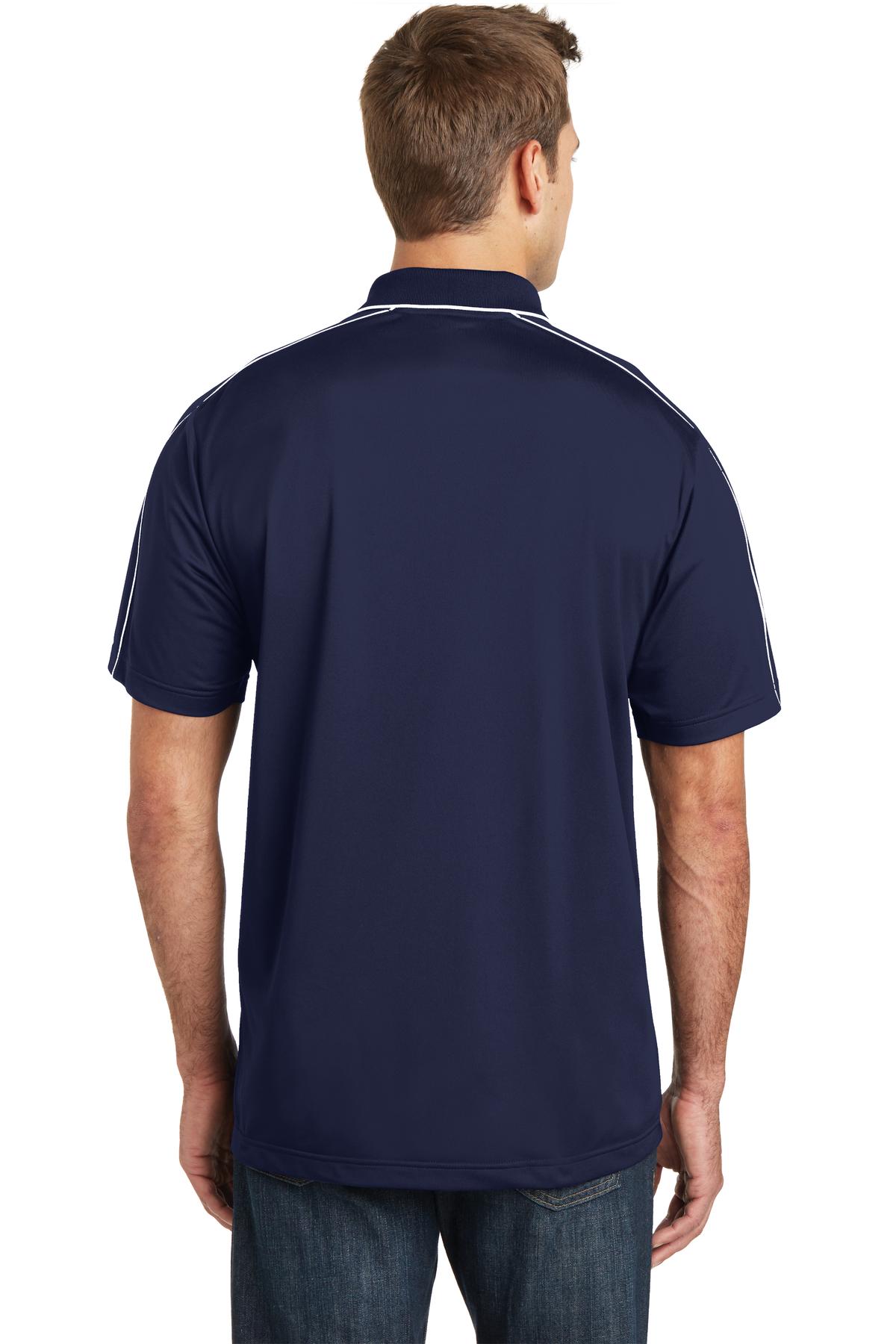 Custom Embroidered Sport-Tek Micropique Sport-Wick Piped Polo. ST653,True Navy/ White