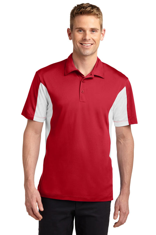 Sport-Tek Side Blocked Micropique Sport-Wick Polo. ST655 True Red/ White