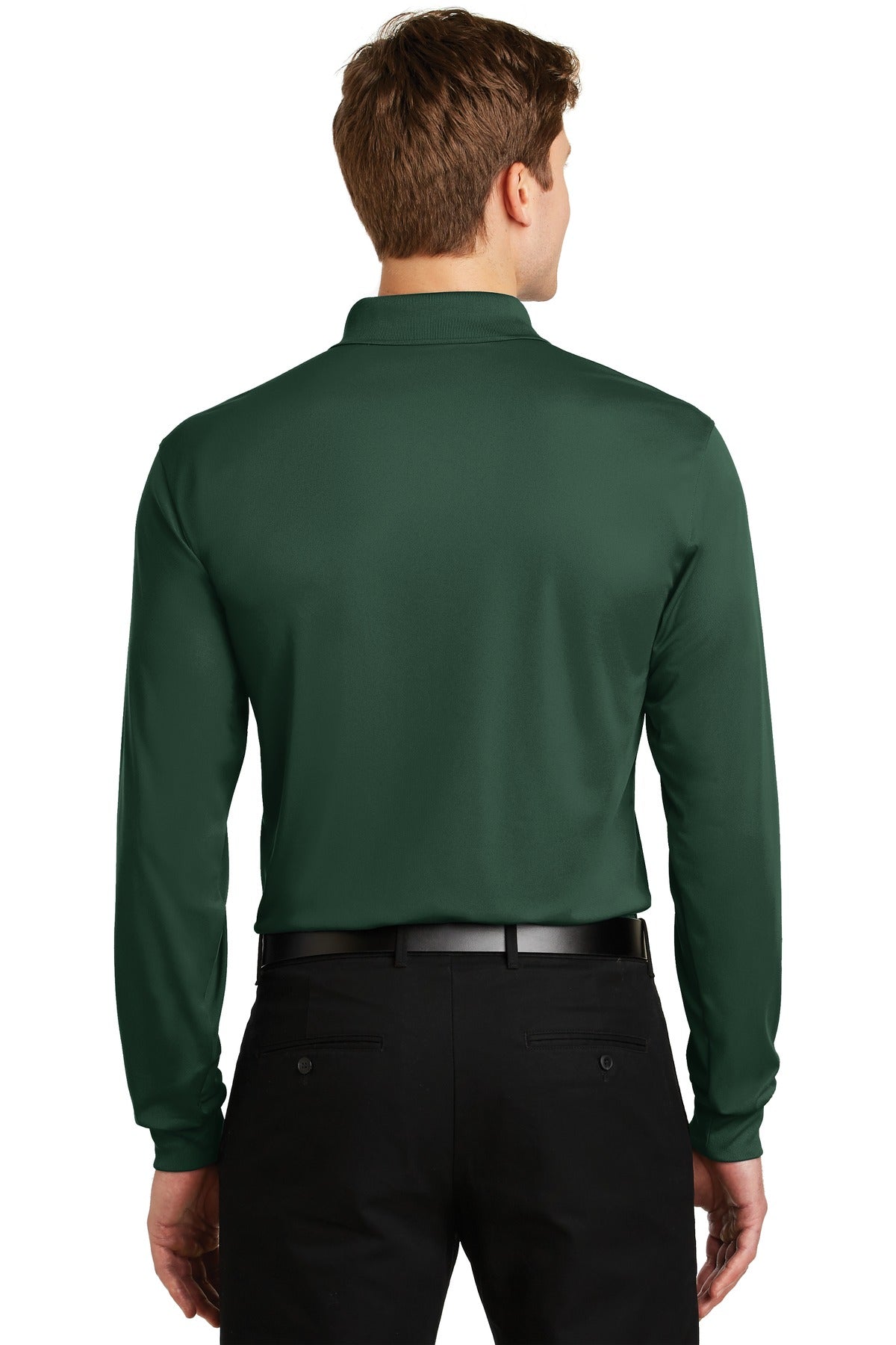Custom Embroidered Sport-Tek Long Sleeve Micropique Sport-Wick Polo. ST657,Forest Green