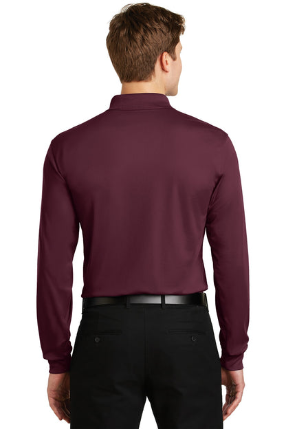 Custom Embroidered Sport-Tek Long Sleeve Micropique Sport-Wick Polo. ST657,Maroon