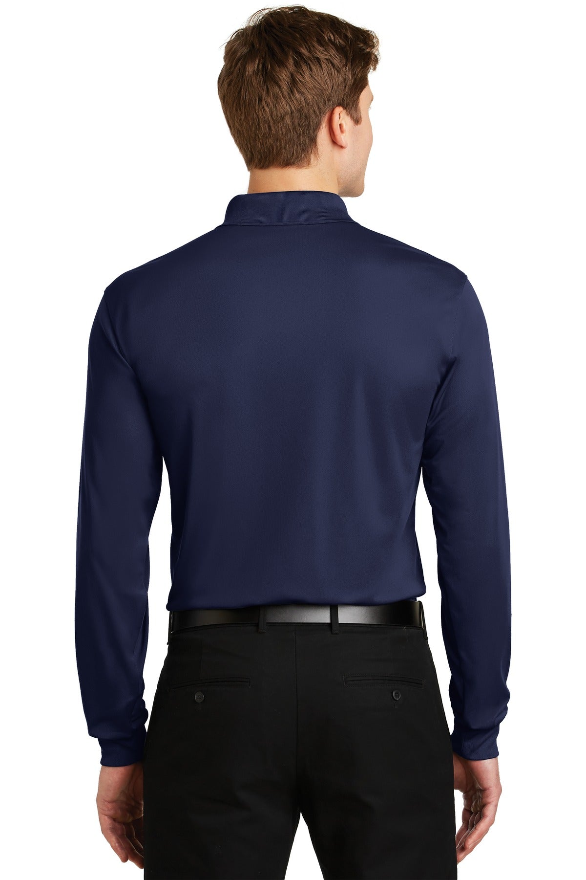 Custom Embroidered Sport-Tek Long Sleeve Micropique Sport-Wick Polo. ST657,True Navy