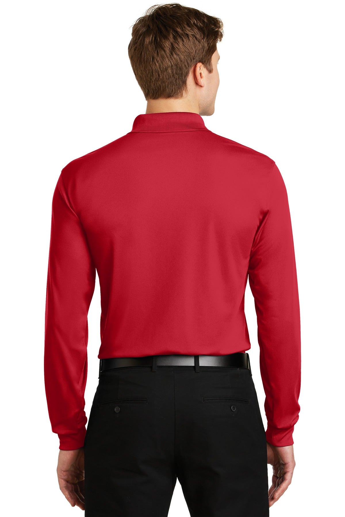 Custom Embroidered Sport-Tek Long Sleeve Micropique Sport-Wick Polo. ST657,True Red