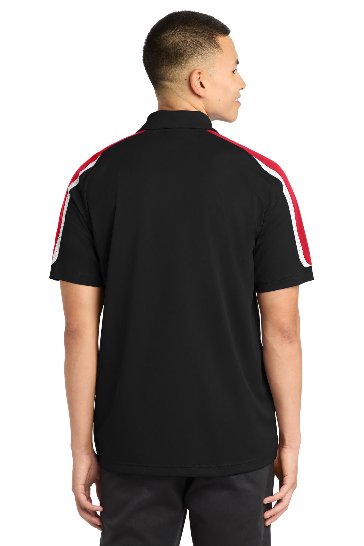 Custom Embroidered Sport-Tek Polos/Knits in Black/ True Red/ White