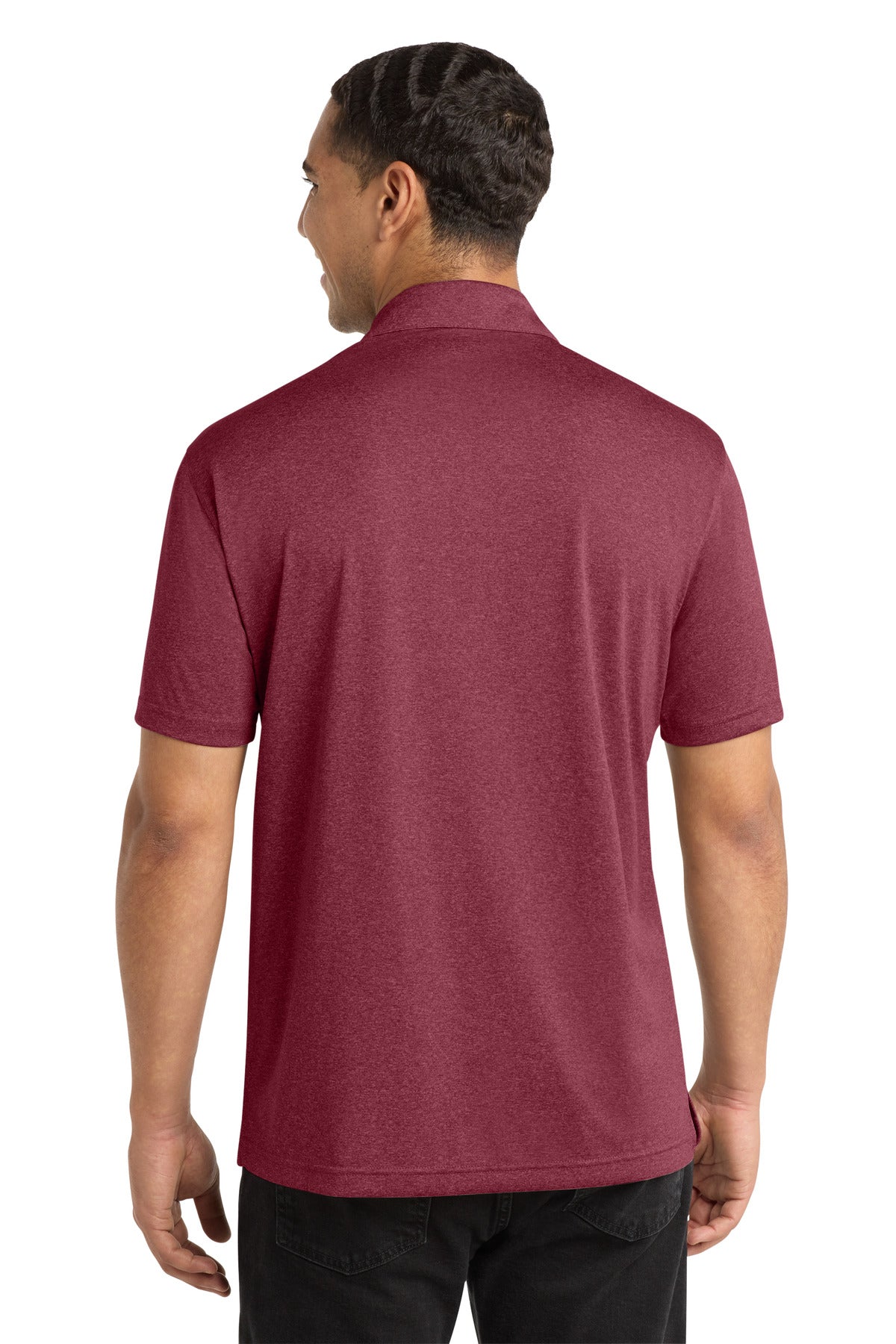 Custom Embroidered Sport-Tek Polos/Knits in Cardinal Heather