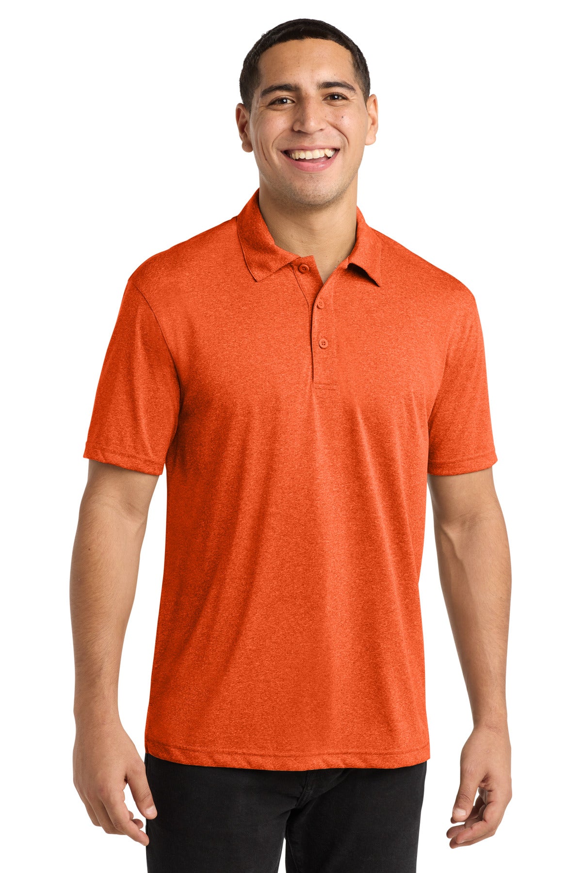Custom Embroidered Sport-Tek Polos/Knits in Deep Orange Heather