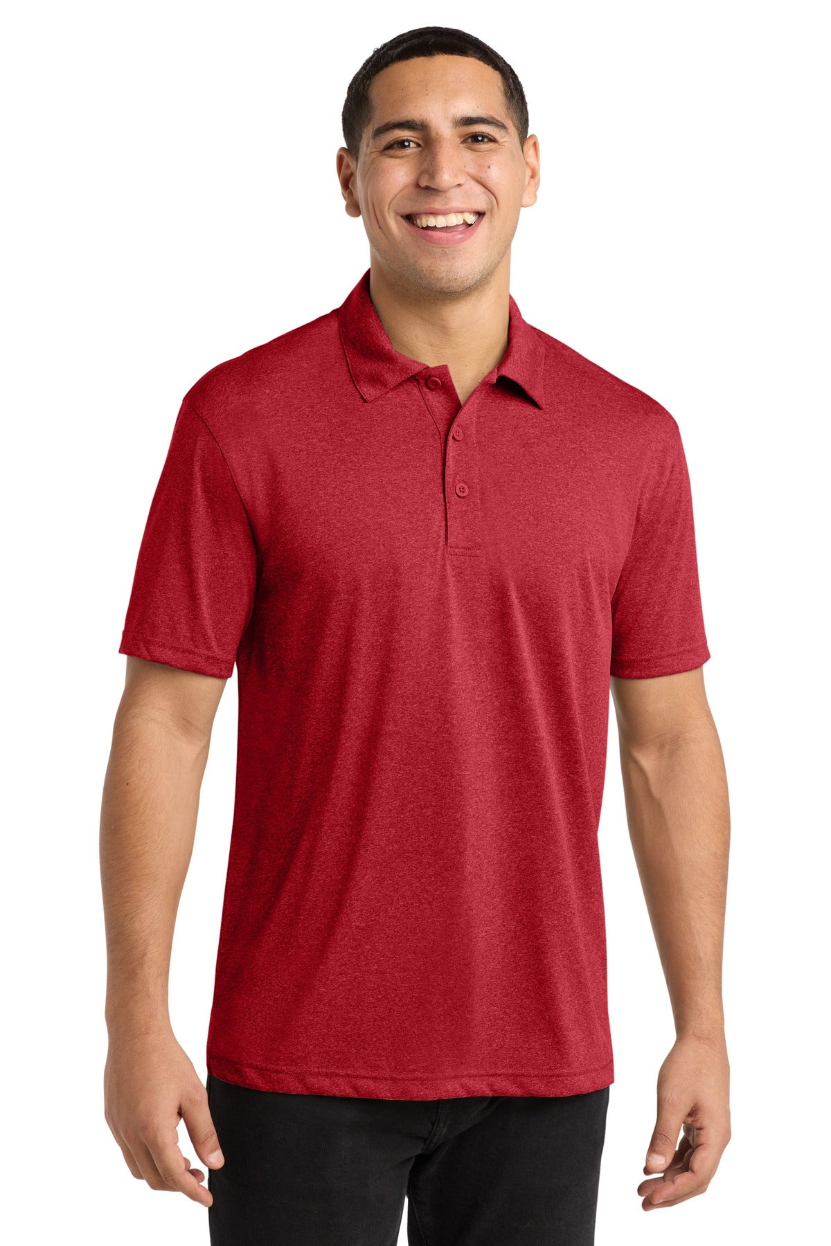 Custom Embroidered Sport-Tek Polos/Knits in Scarlet Heather