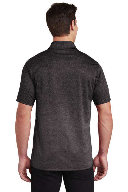 Custom Embroidered Sport-Tek  Ombre Heather Polo. ST671,Iron Grey/ Black