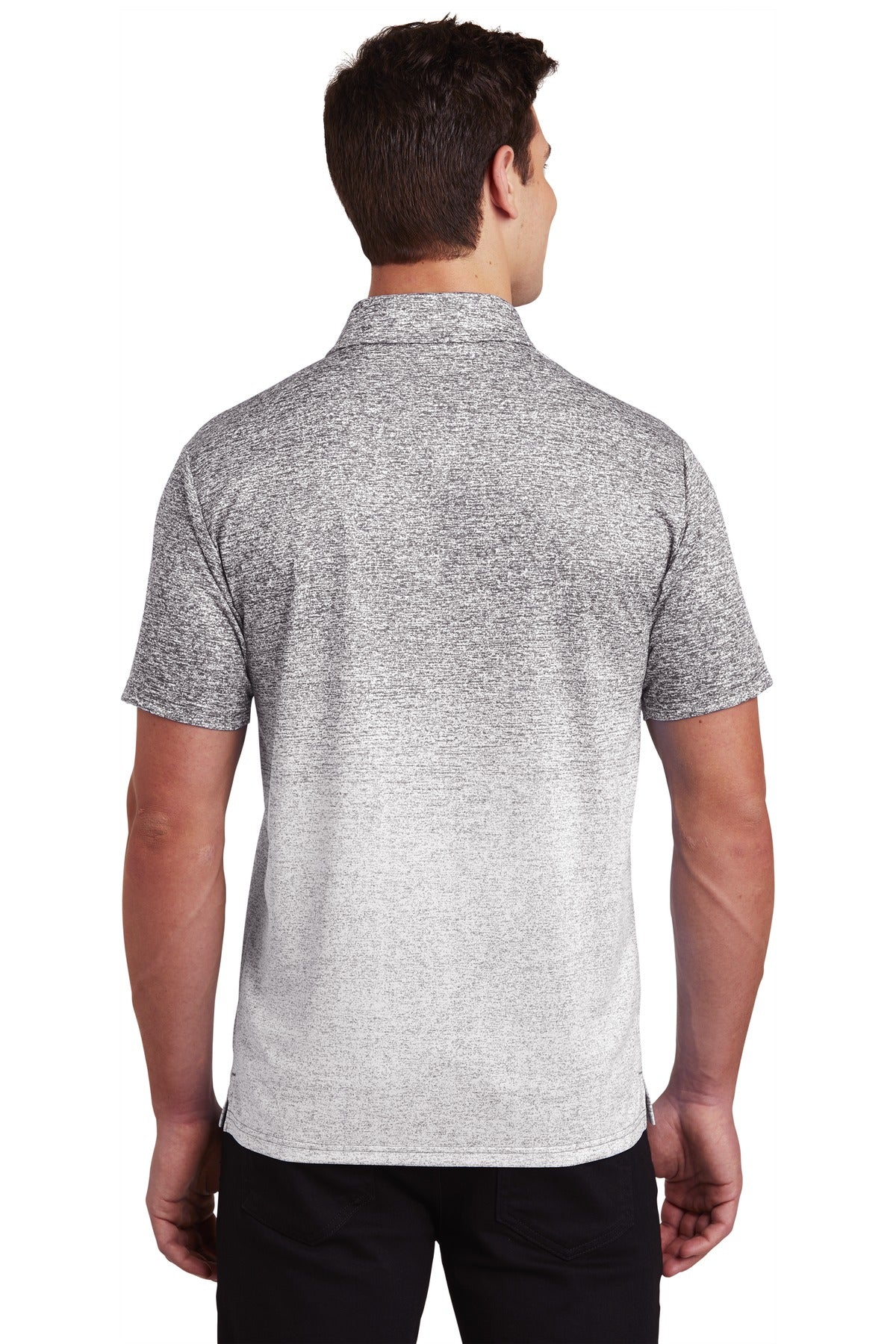Custom Embroidered Sport-Tek  Ombre Heather Polo. ST671,White/ Graphite