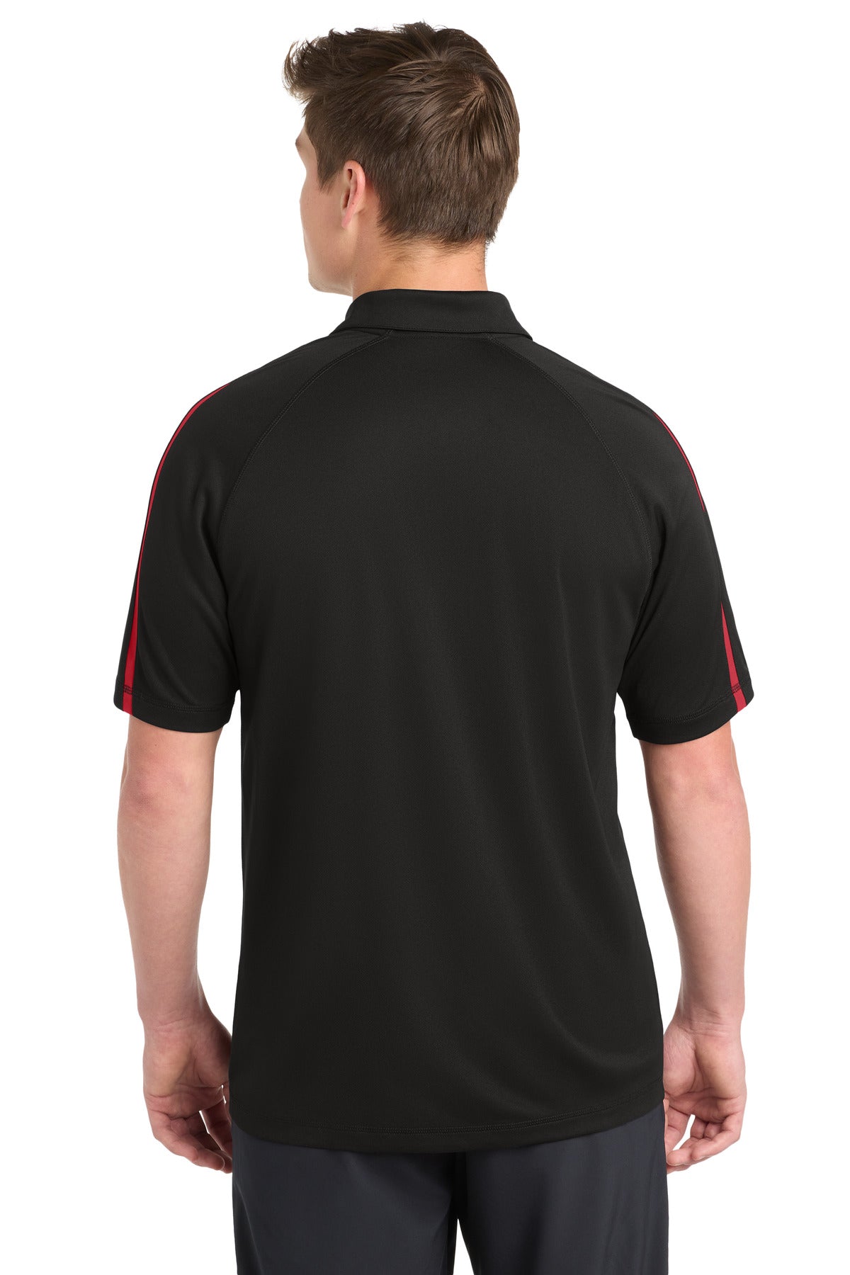 Custom Embroidered Sport-Tek Polos/Knits in Black/ Red