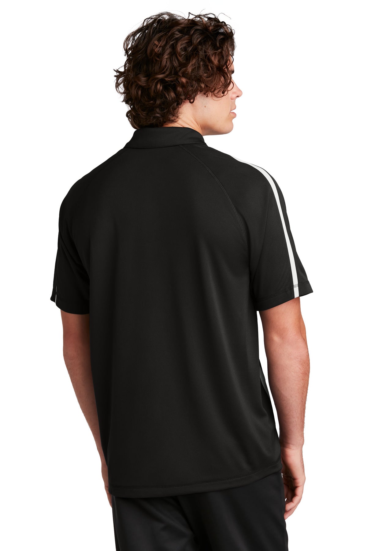 Custom Embroidered Sport-Tek PosiCharge Micro-Mesh Colorblock Polo. ST685,Black/ White