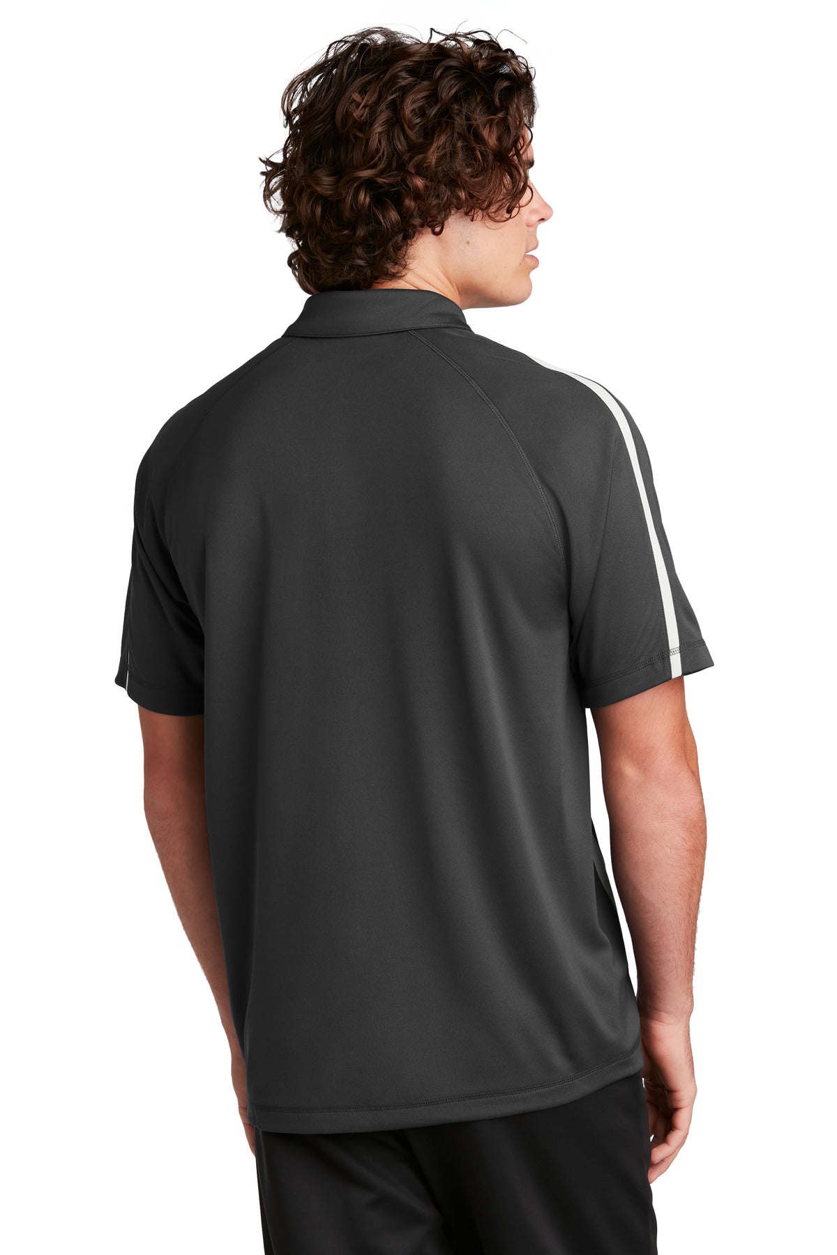 Custom Embroidered Sport-Tek PosiCharge Micro-Mesh Colorblock Polo. ST685,Iron Grey/ White
