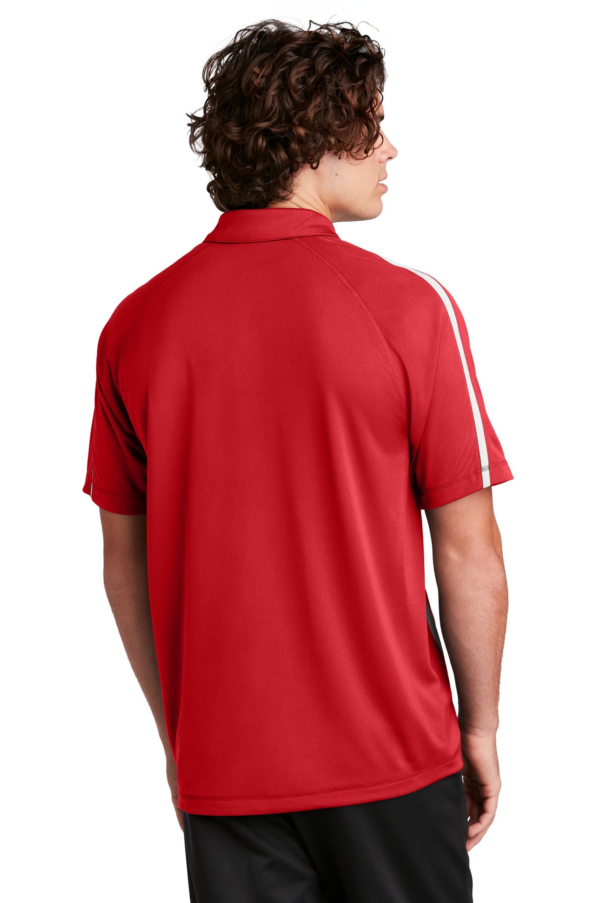 Custom Embroidered Sport-Tek PosiCharge Micro-Mesh Colorblock Polo. ST685,True Red/ White