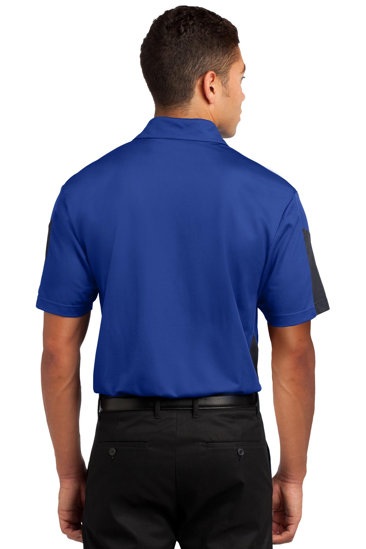 Custom Embroidered Sport-Tek PosiCharge Active Textured Colorblock Polo. ST695,True Royal/ Grey