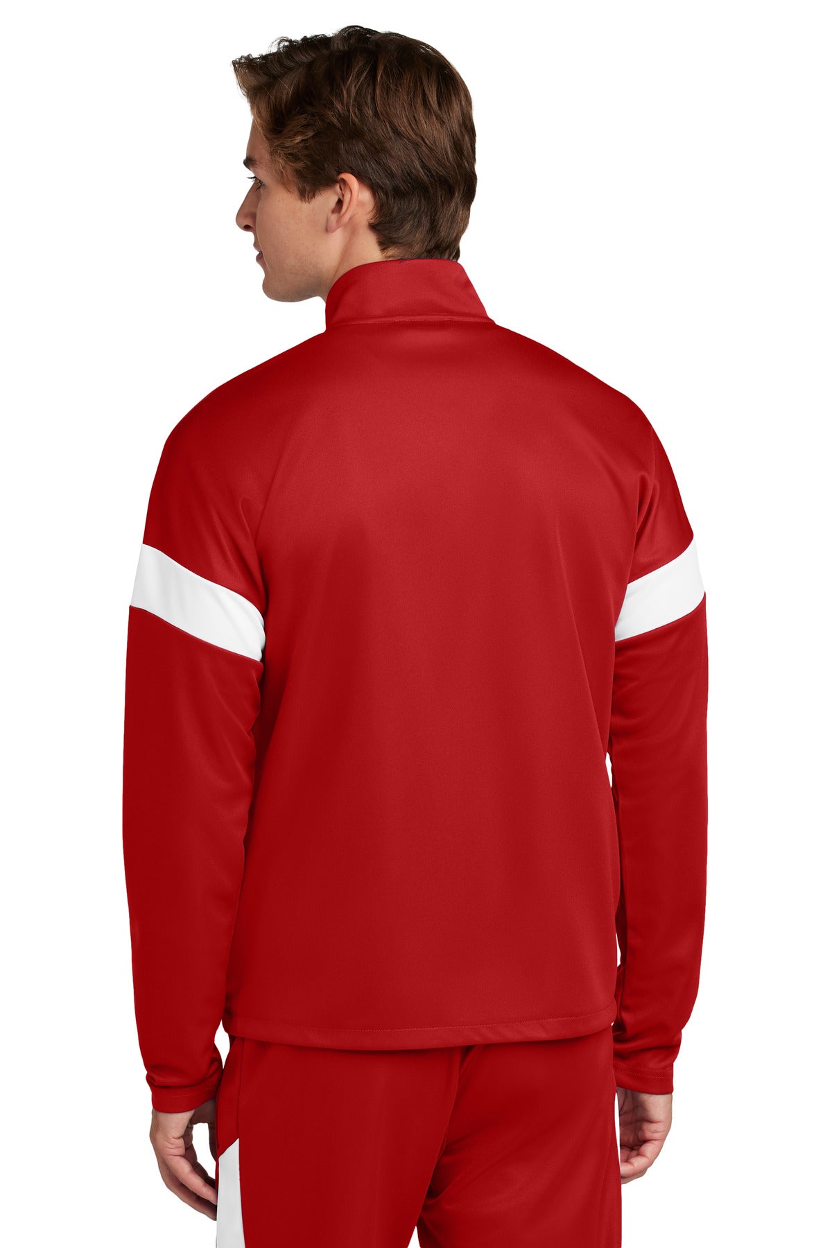 Custom Embroidered Sport-Tek Travel Full-Zip Jacket ST800,Deep Red/ White