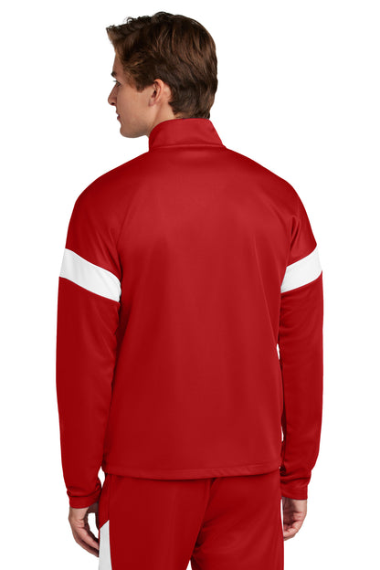 Custom Embroidered Sport-Tek Travel Full-Zip Jacket ST800,Deep Red/ White