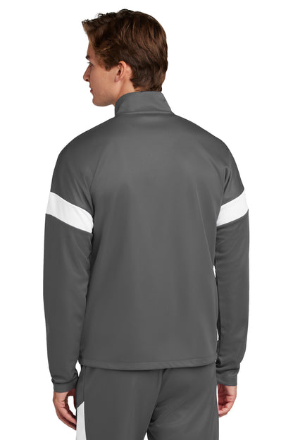 Custom Embroidered Sport-Tek Travel Full-Zip Jacket ST800,Iron Grey/ White