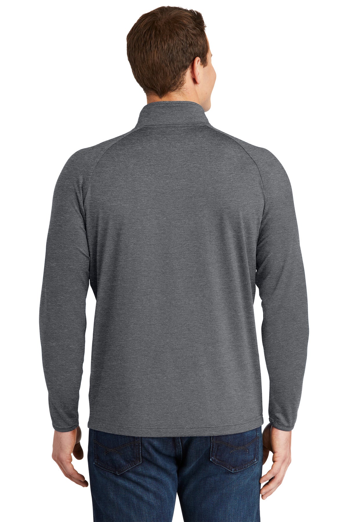 Custom Embroidered Sport-Tek Sport-Wick Stretch 1/4-Zip Pullover. ST850,Charcoal Grey Heather
