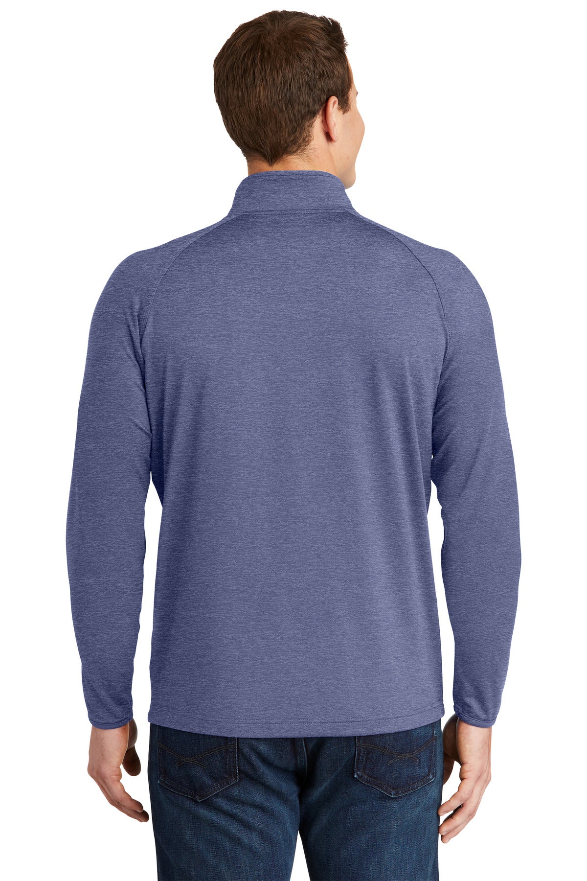 Custom Embroidered Sport-Tek Sport-Wick Stretch 1/4-Zip Pullover. ST850,True Navy Heather