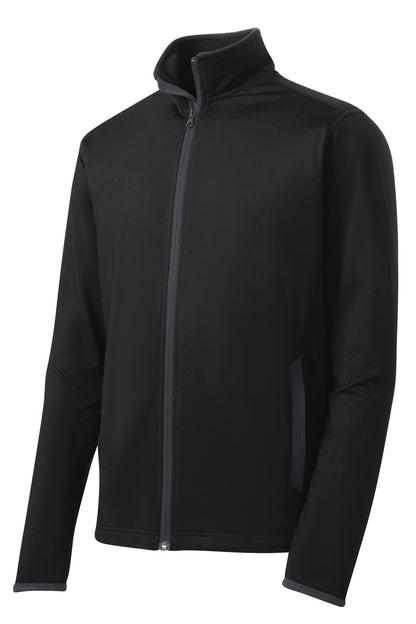 Sport-Tek Sport-Wick Stretch Contrast Full-Zip Jacket.  ST853
