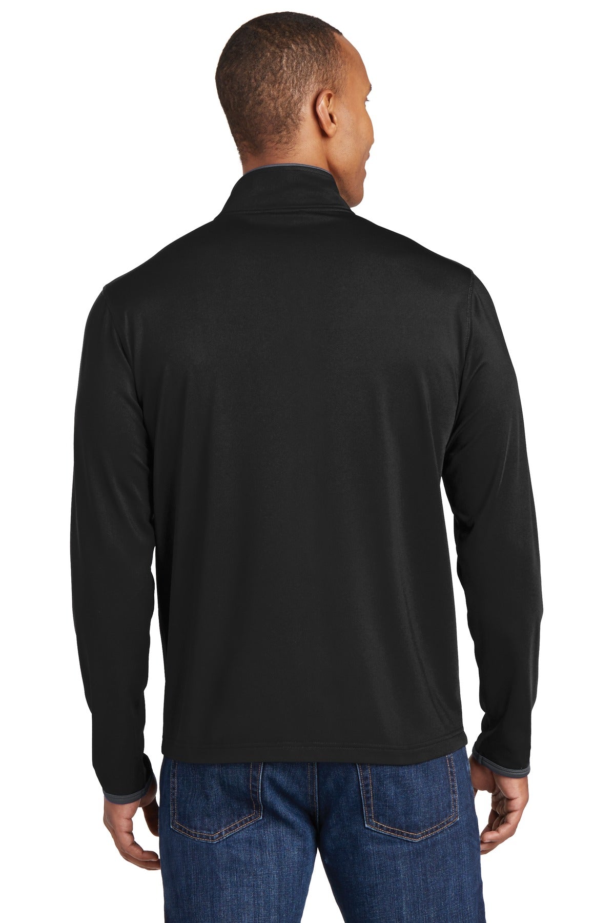 Custom Embroidered Sport-Tek Sport-Wick Stretch Contrast Full-Zip Jacket.  ST853,Black/ Charcoal Grey