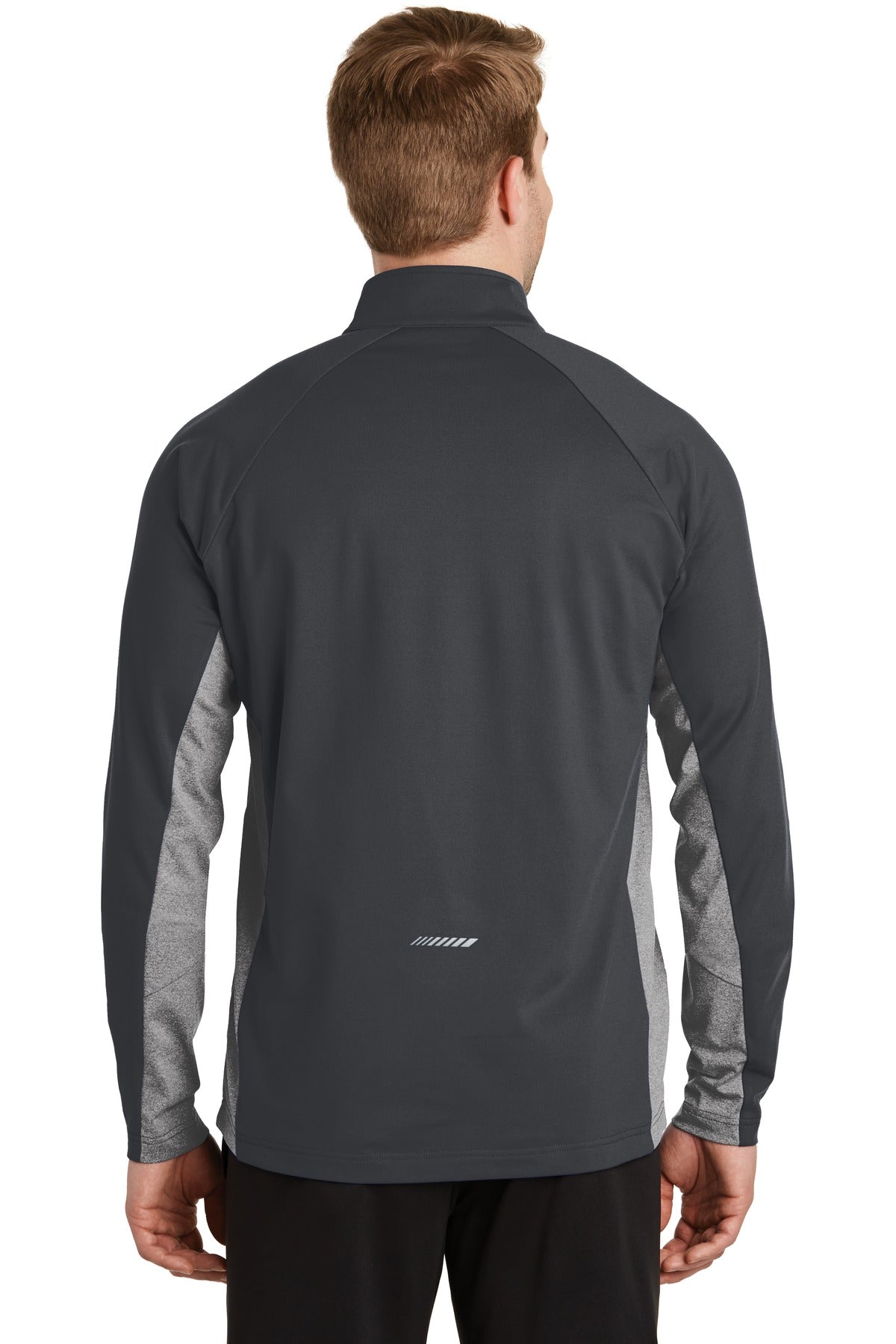 Custom Embroidered Sport-Tek Sport-Wick Stretch Contrast 1/4-Zip Pullover. ST854,Charcoal Grey/ Charcoal Grey Heather