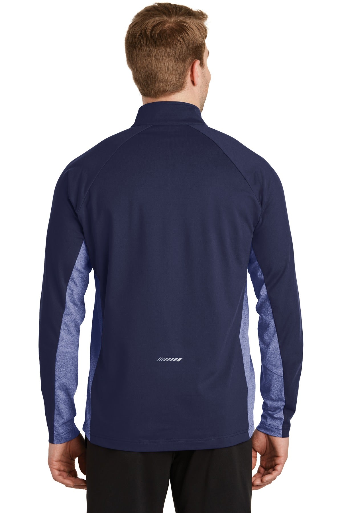 Custom Embroidered Sport-Tek Sport-Wick Stretch Contrast 1/4-Zip Pullover. ST854,True Navy/ True Navy Heather