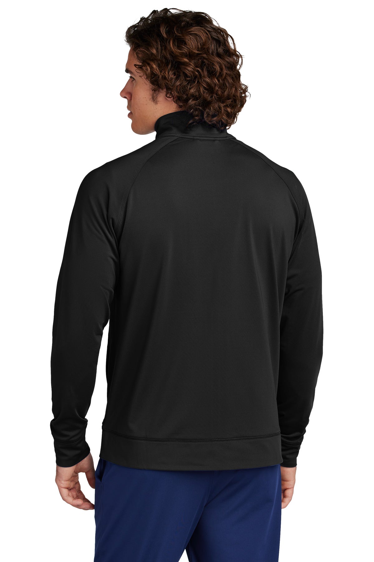 Custom Embroidered Sport-Tek Sport-Wick Stretch Full-Zip Cadet Jacket ST857,Black