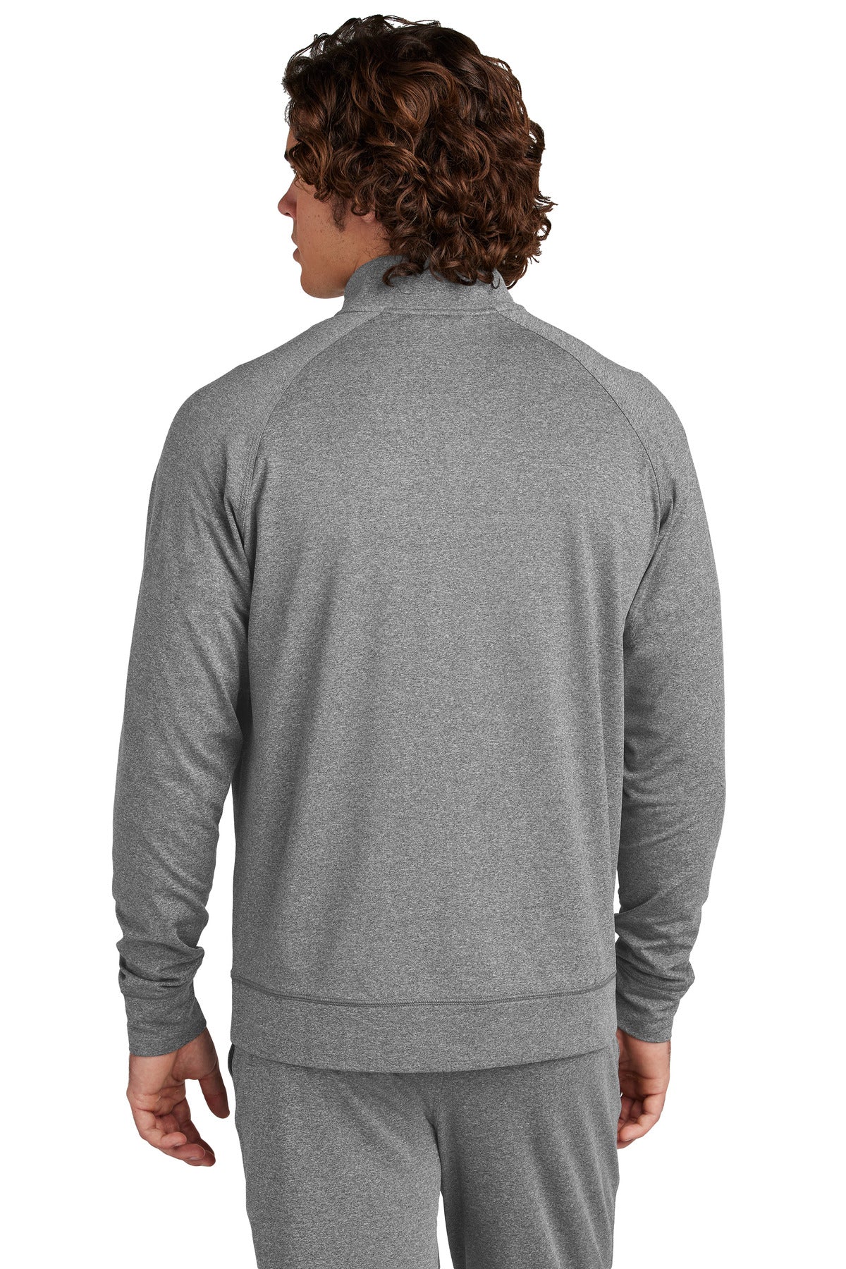 Custom Embroidered Sport-Tek Sport-Wick Stretch Full-Zip Cadet Jacket ST857,Charcoal Grey Heather