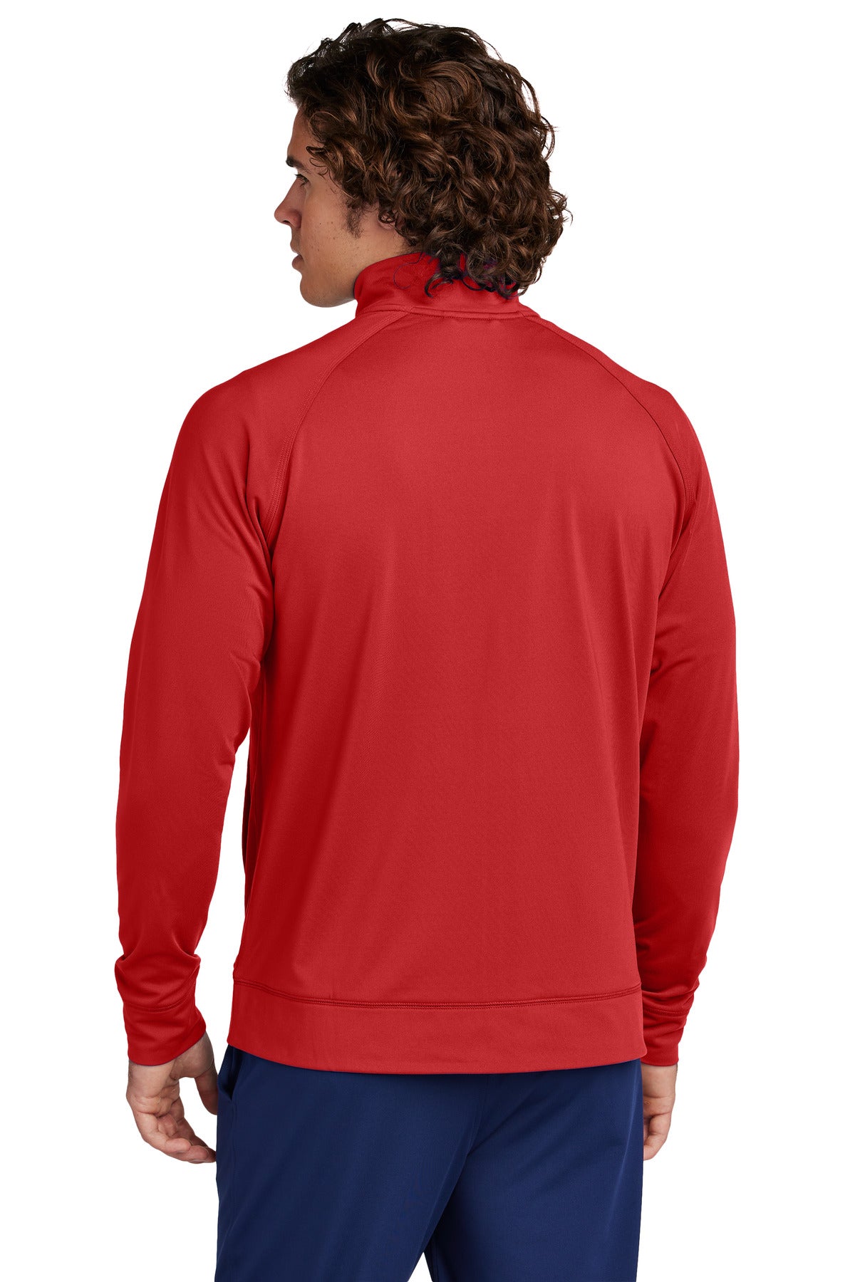 Custom Embroidered Sport-Tek Sport-Wick Stretch Full-Zip Cadet Jacket ST857,Deep Red