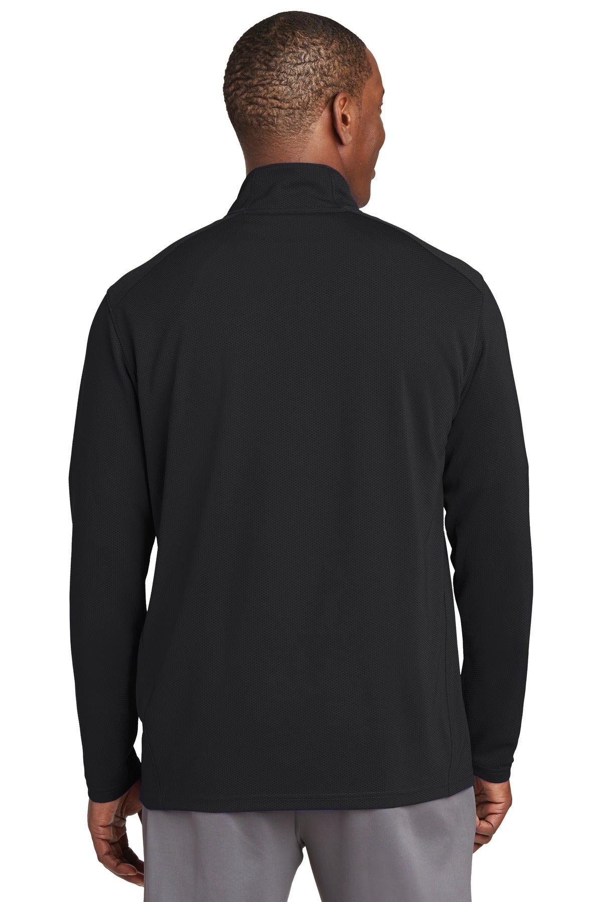 Custom Embroidered Sport-Tek Sport-Wick Textured 1/4-Zip Pullover.  ST860,Black