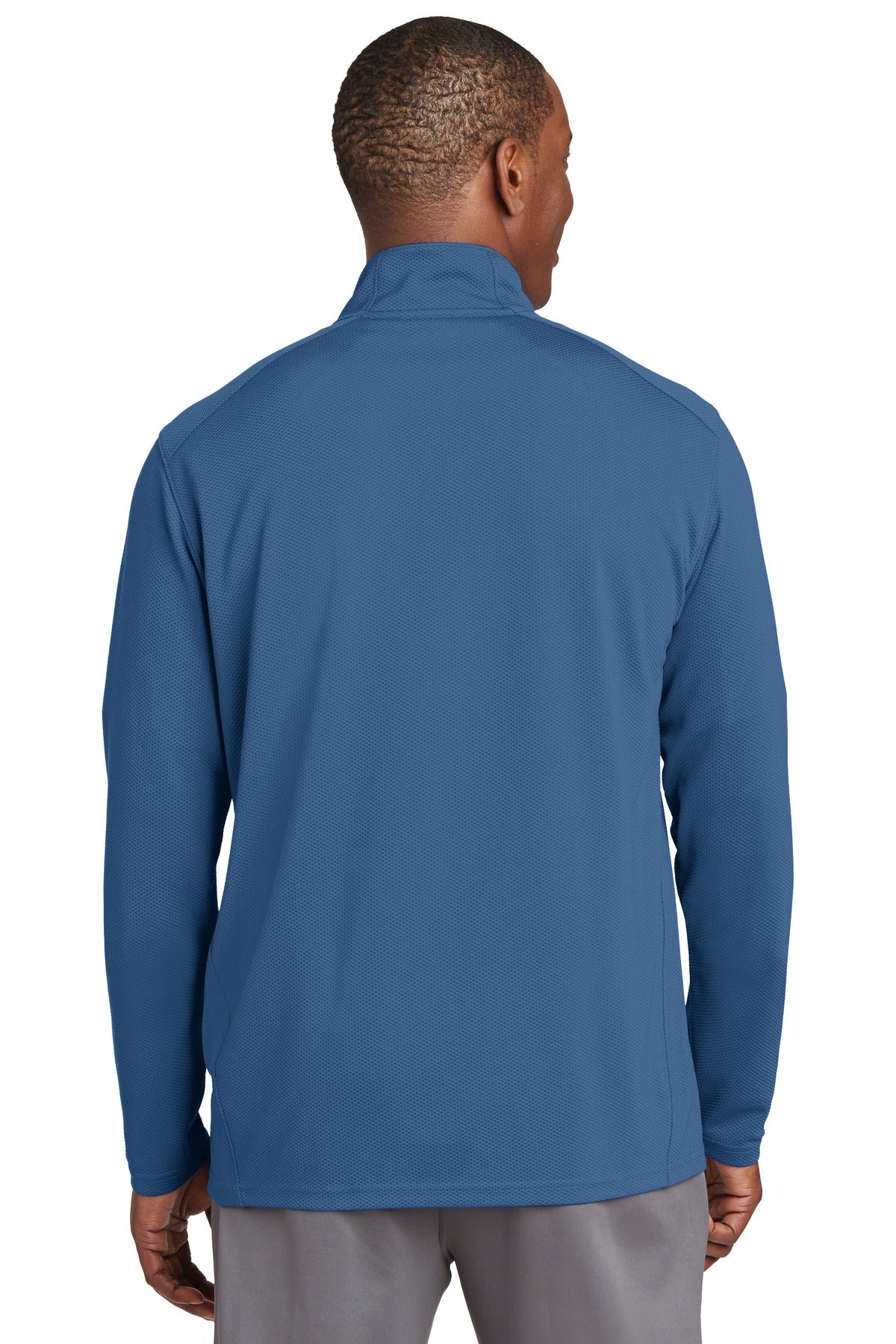 Custom Embroidered Sport-Tek Sport-Wick Textured 1/4-Zip Pullover.  ST860,Dawn Blue