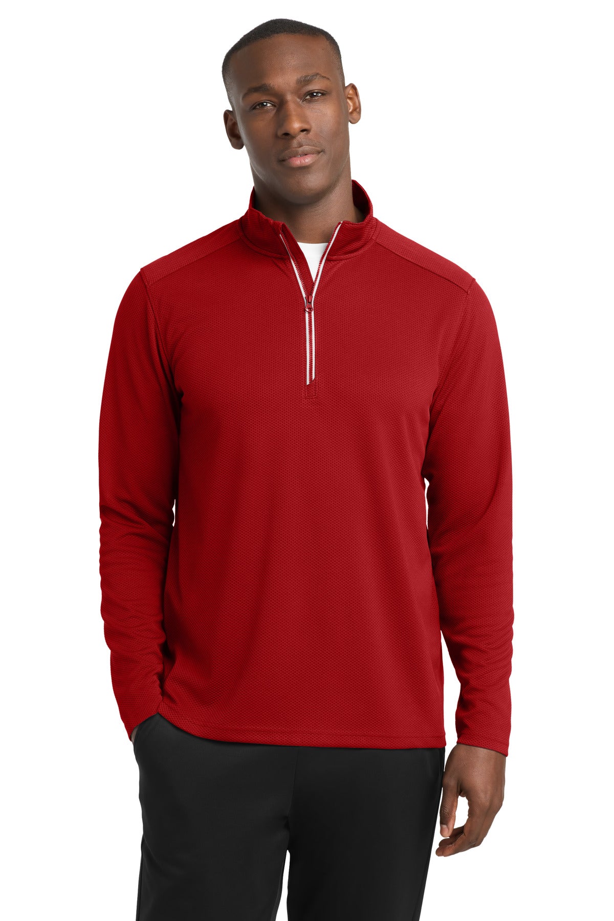 Custom Embroidered Sport-Tek Activewear in Deep Red