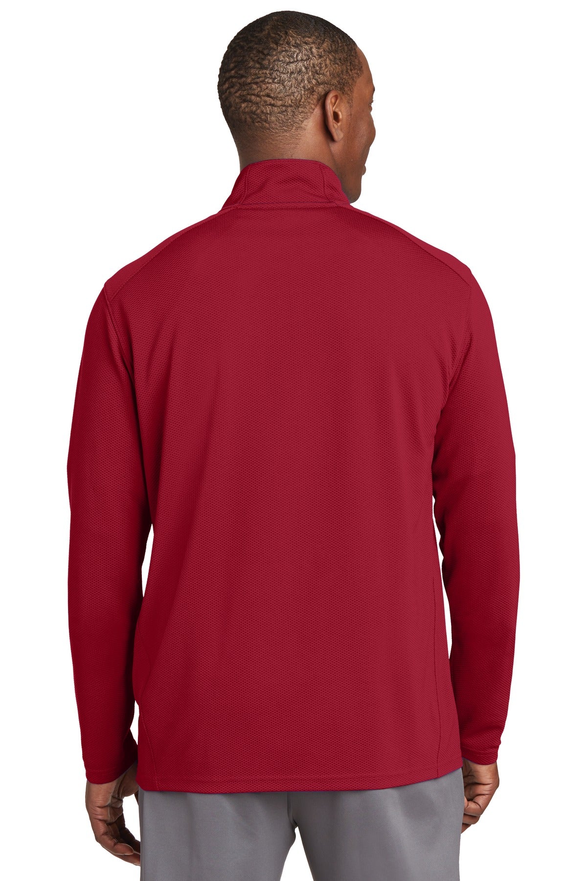 Custom Embroidered Sport-Tek Sport-Wick Textured 1/4-Zip Pullover.  ST860,Deep Red