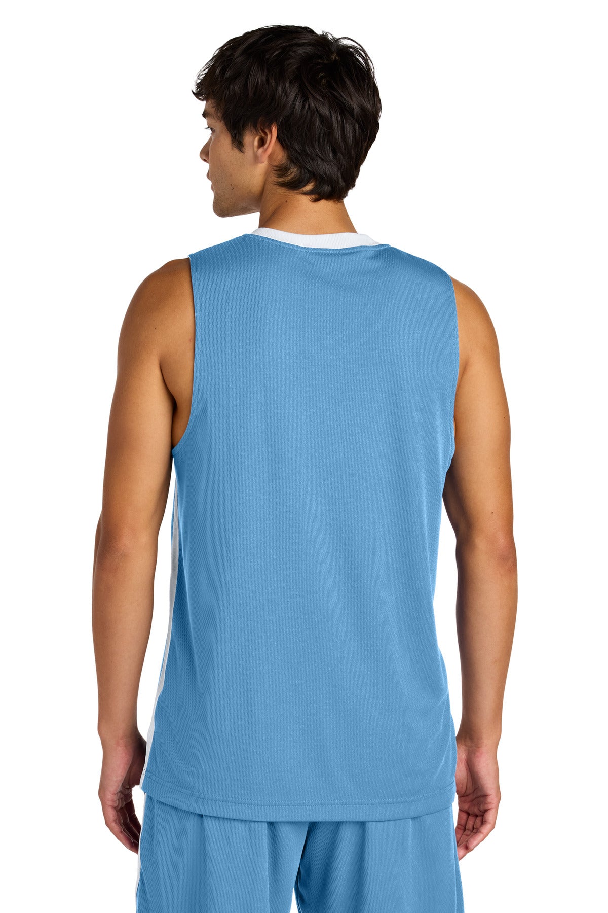 Custom Embroidered Sport-Tek Rival Basketball Rev Jersey ST900,Carolina Blue/ White