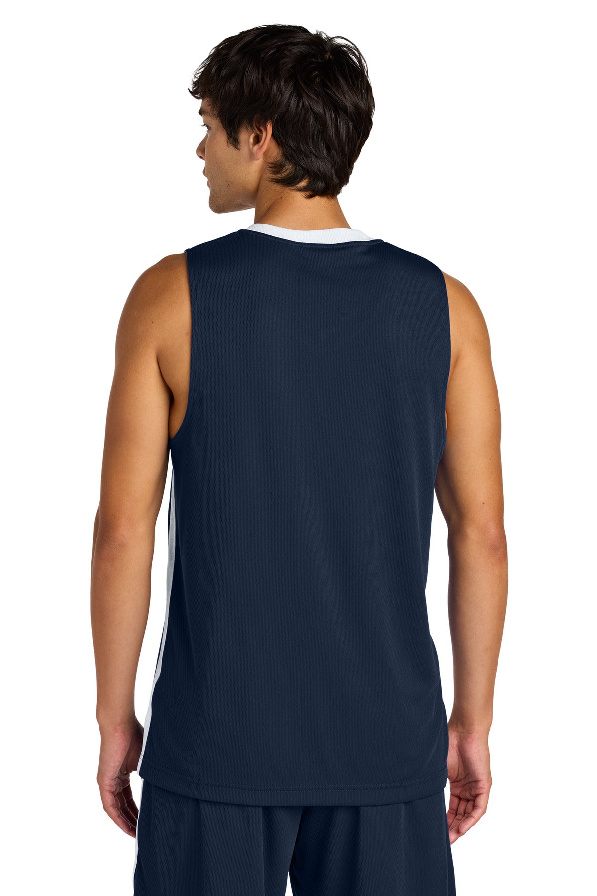 Custom Embroidered Sport-Tek Rival Basketball Rev Jersey ST900,True Navy/ White