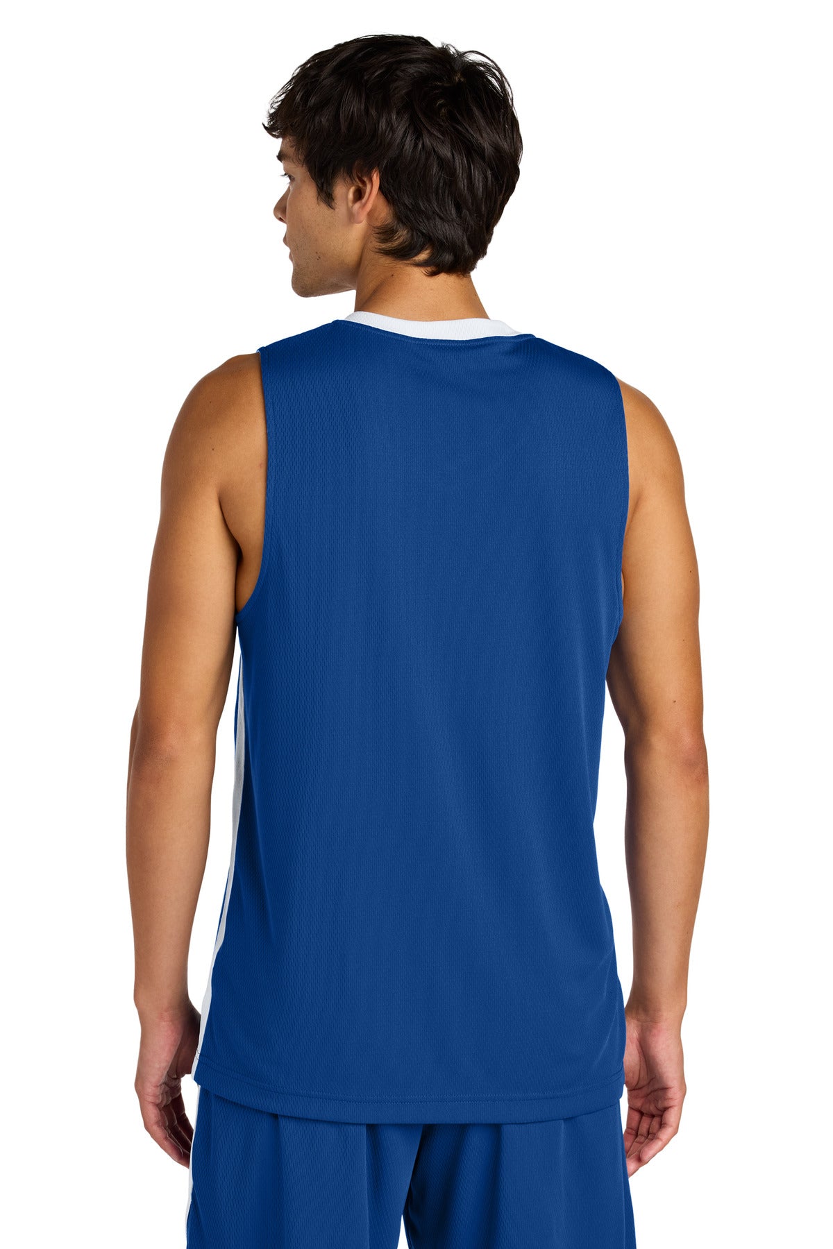 Custom Embroidered Sport-Tek Rival Basketball Rev Jersey ST900,True Royal/ White
