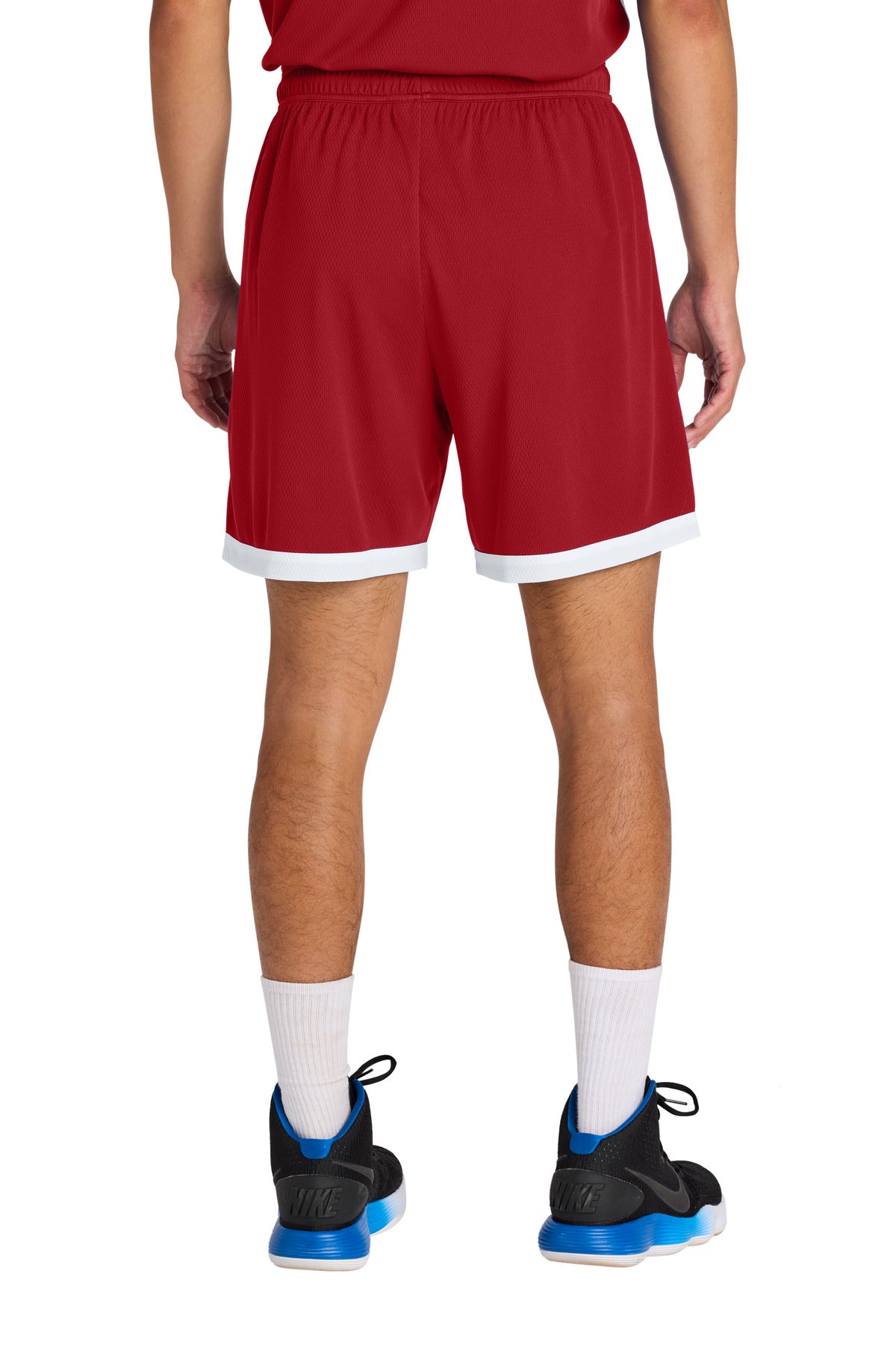 Custom Embroidered Sport-Tek Rival Basketball 7 Short ST901,Deep Red/ White