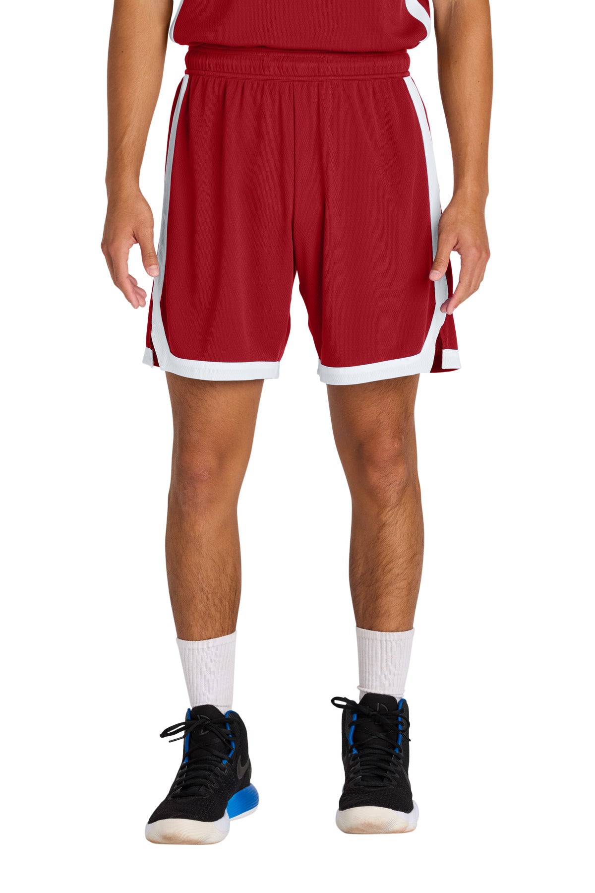 Custom Embroidered Sport-Tek Activewear in Deep Red/ White