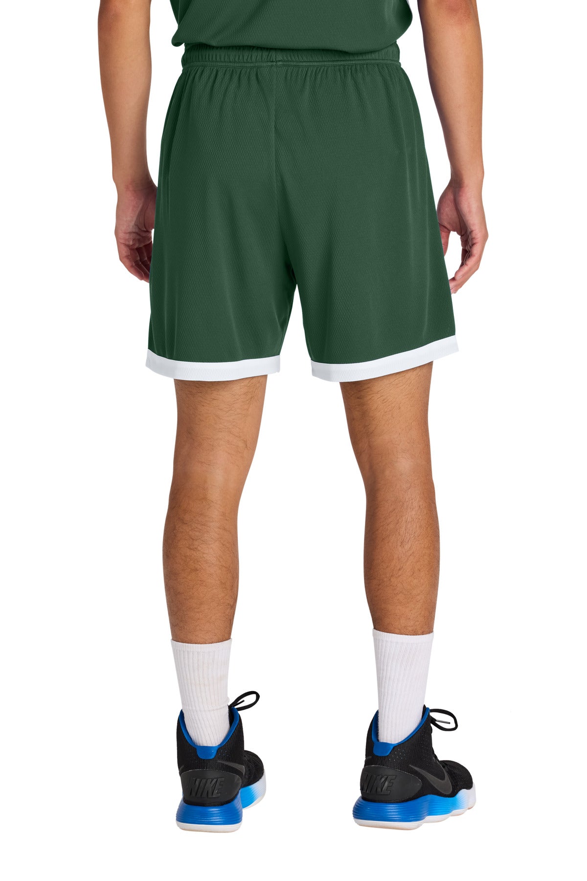 Custom Embroidered Sport-Tek Rival Basketball 7 Short ST901,Forest Green/ White