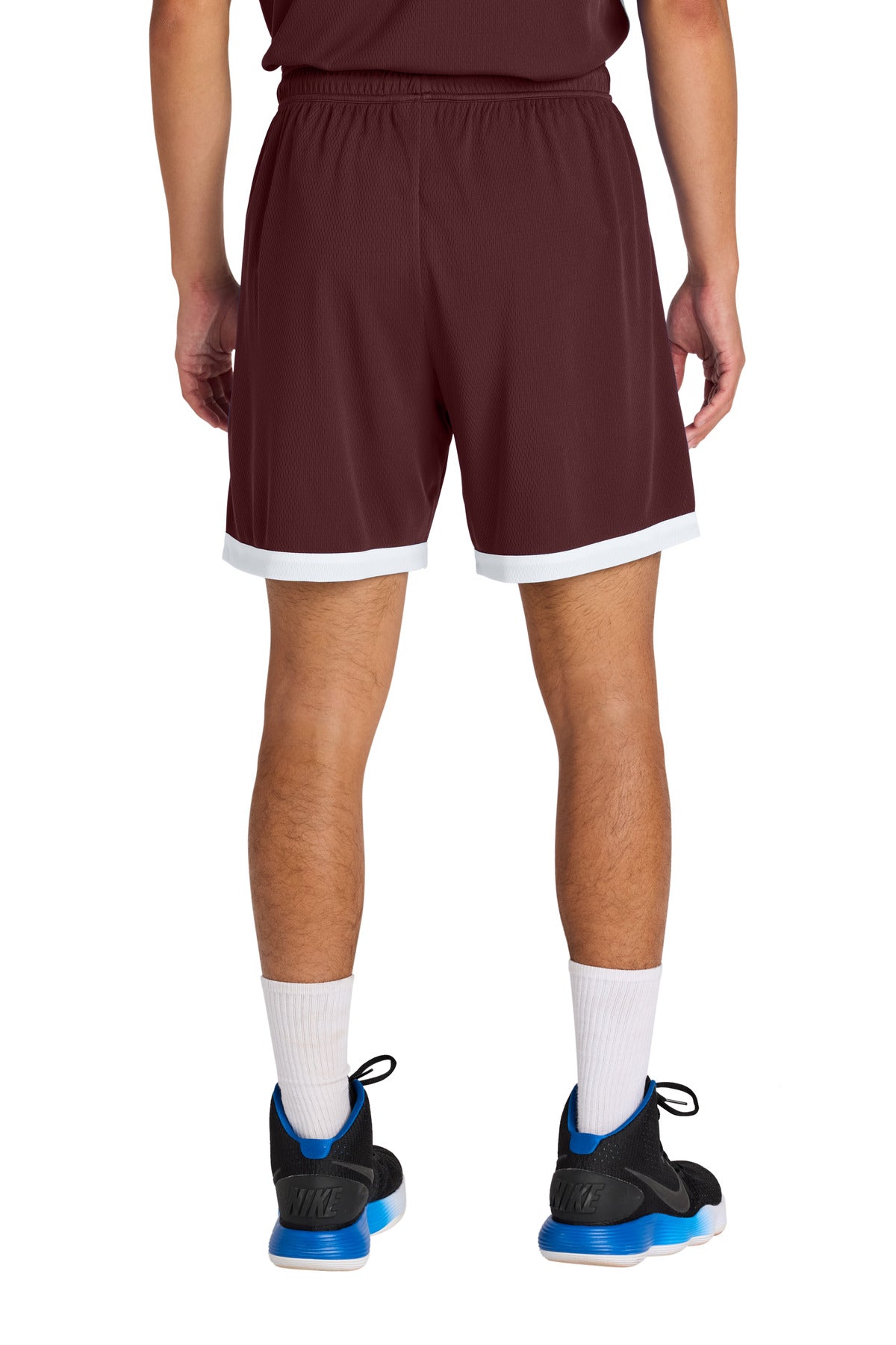 Custom Embroidered Sport-Tek Rival Basketball 7 Short ST901,Maroon/ White