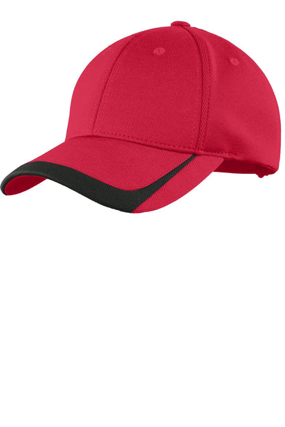 Custom Embroidered Sport-Tek Caps in True Red/ Black