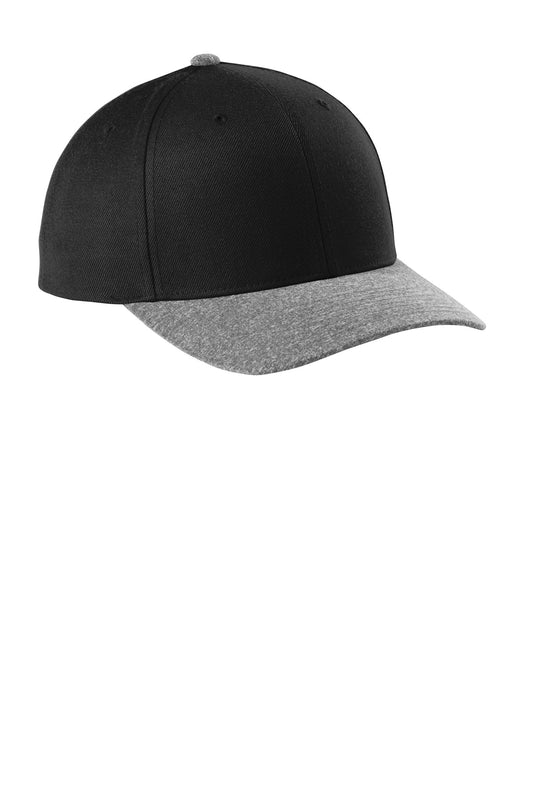 Custom Embroidered Sport-Tek Caps in Black/ Grey Heather