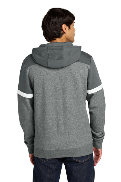Custom Embroidered Sport-Tek Drive Fleece Colorblock Hoodie STF205,Dark Smoke Grey/ Vintage Heather