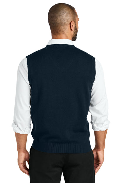 Custom Embroidered Port Authority Easy Care Sweater Vest SW2860,River Blue Navy