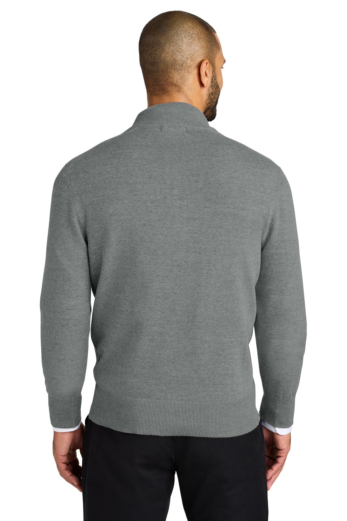 Custom Embroidered Port Authority Easy Care 1/4-Zip Sweater SW2900,Medium Heather Grey