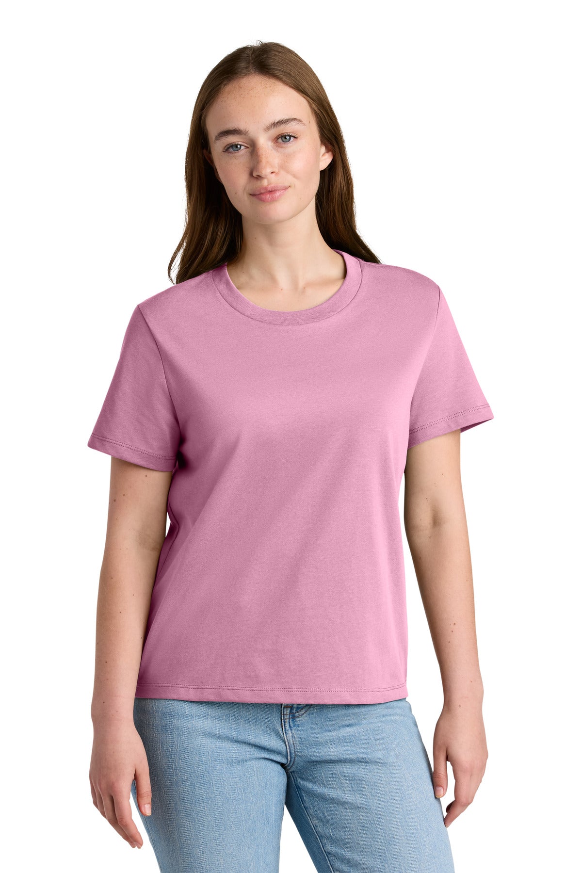 Custom Embroidered Stanley/Stella T-Shirts  in Bubble Pink