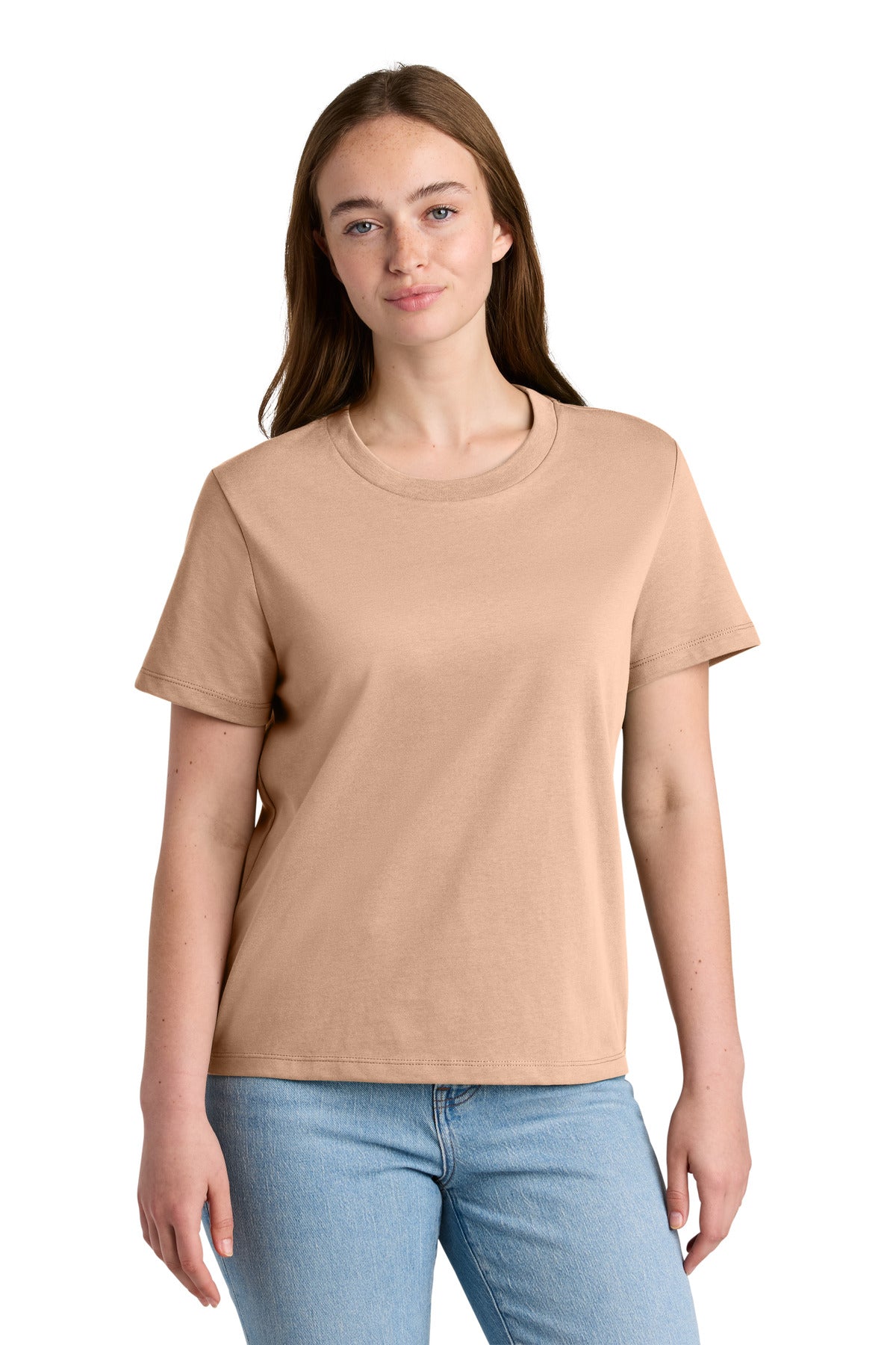 Custom Embroidered Stanley/Stella T-Shirts  in Fresh Peach