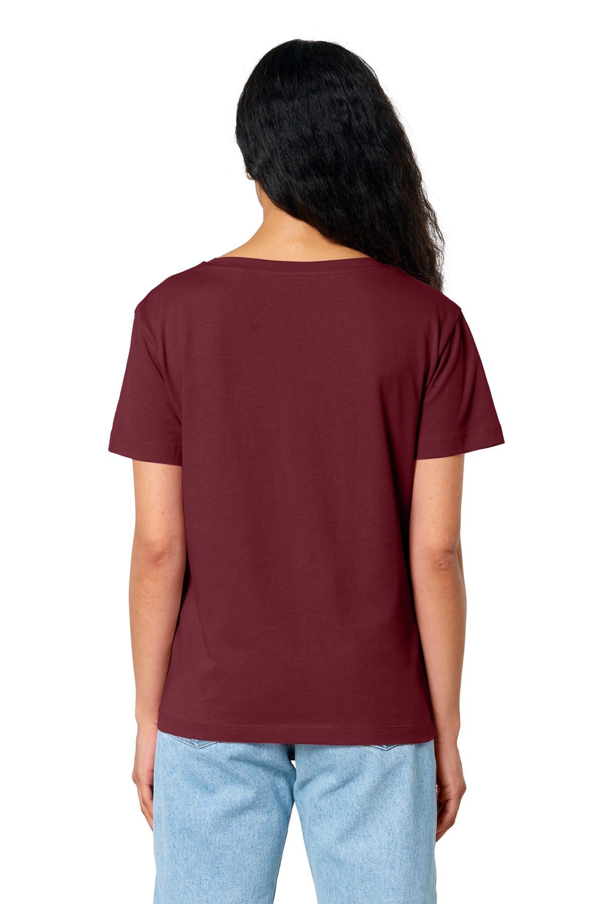 Custom Embroidered Stanley/Stella Women's Stella Serena Scoop Neck Tee SXW008,Burgundy