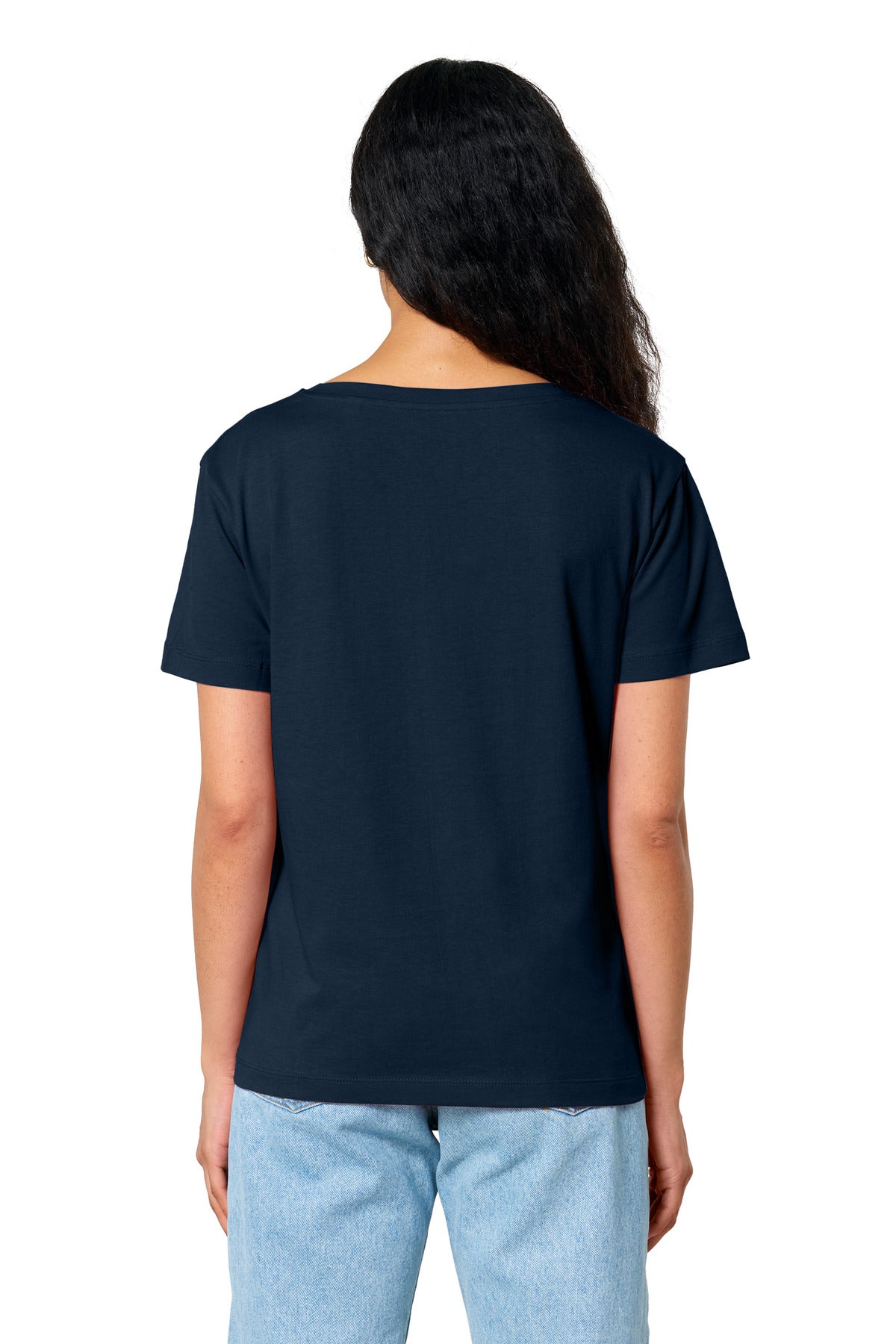 Custom Embroidered Stanley/Stella Women's Stella Serena Scoop Neck Tee SXW008,French Navy
