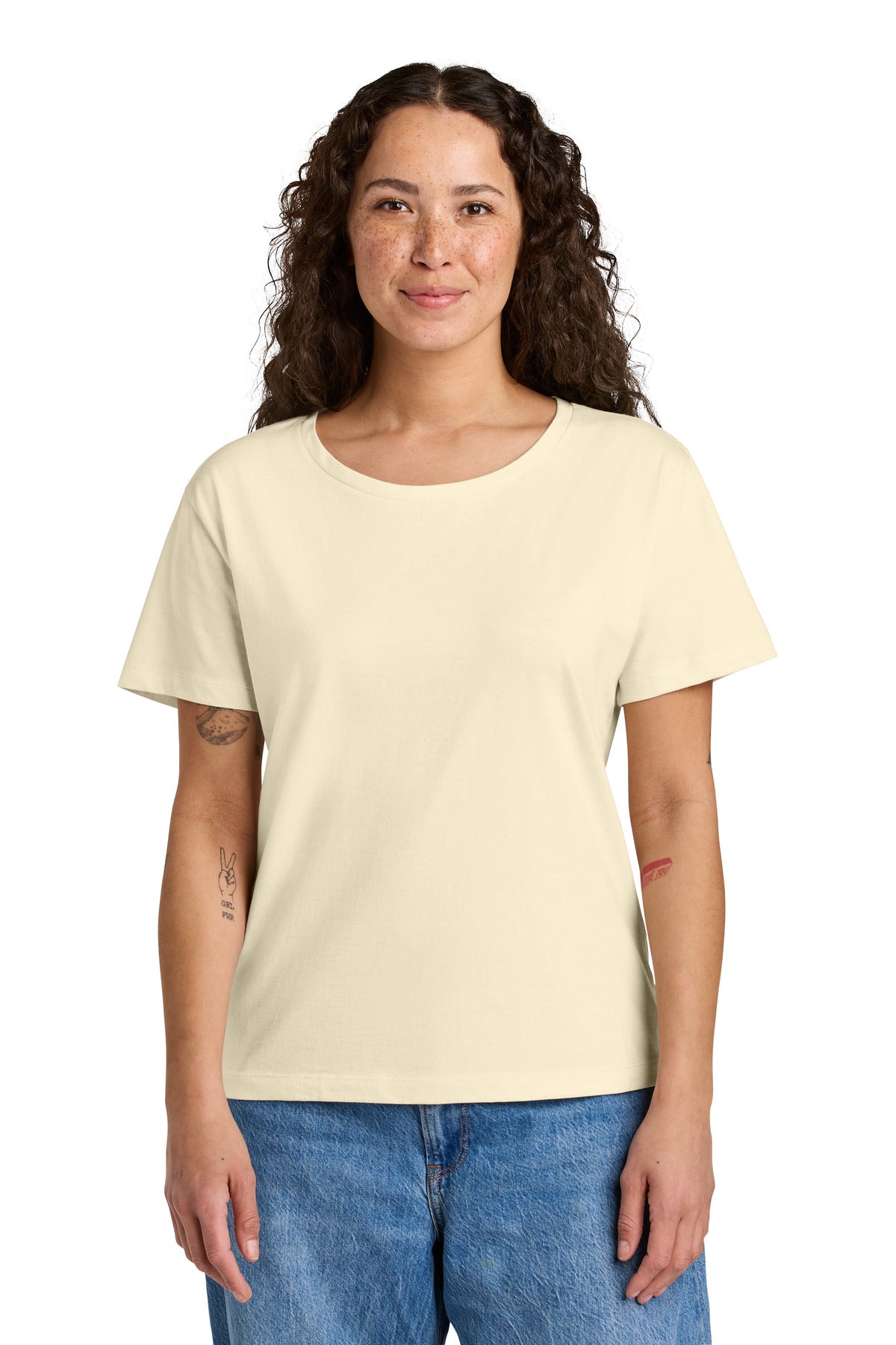 Custom Embroidered Stanley/Stella T-Shirts  in Natural Raw